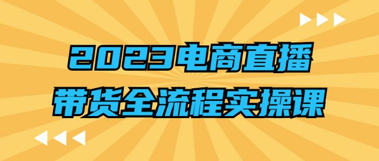 023电商直播带货全流程实操课"